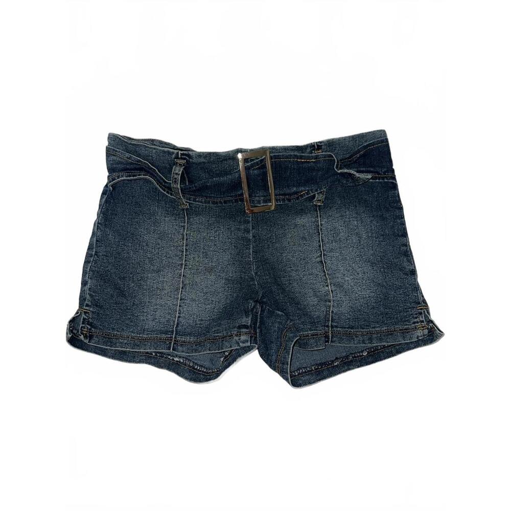 vintage Street Code Denim Shorts with Belt - Size L Y2K